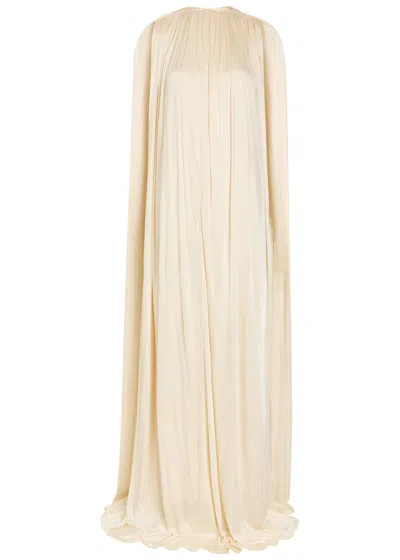 Petar Petrov Draped Gathered Stretch-jersey Gown In White