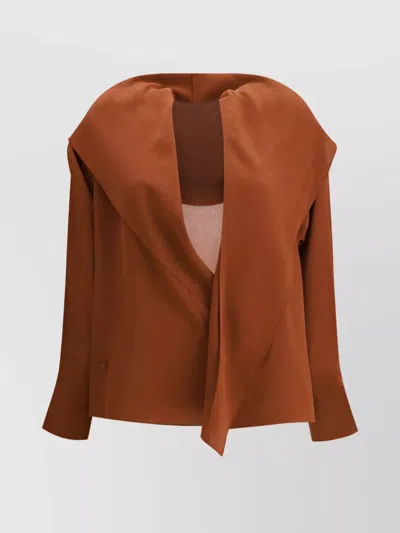 PETAR PETROV DRAPED SILK HOODED BLOUSE