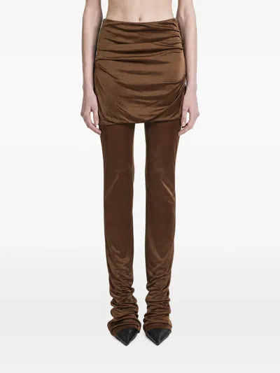 Petar Petrov Draped-overlay Trousers In 브라운