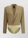 Petar Petrov Fitted Silk Blazer Bodysuit