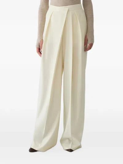 Petar Petrov Flash Wrap-front Pleated Trousers In Neutral