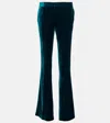 Petar Petrov Gomez Velvet Flared Trousers In Peacook