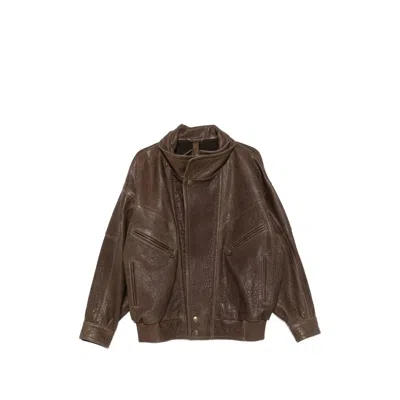 Petar Petrov Grained Lambskin Jacket In Brown