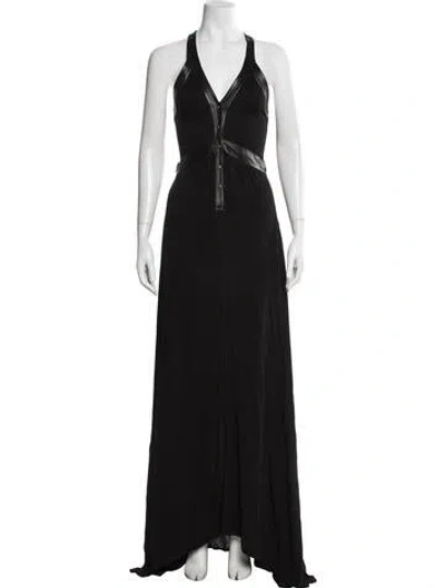 Pre-owned Petar Petrov Halterneck Long Dress In Black