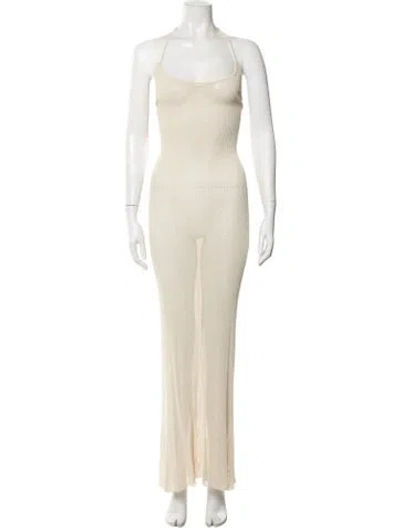 Pre-owned Petar Petrov Halterneck Long Dress In Neutral
