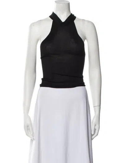 Pre-owned Petar Petrov Halterneck Sleeveless Crop Top In Black