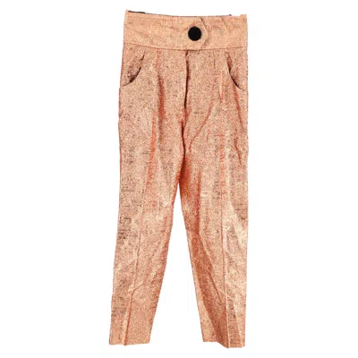 Pre-owned Petar Petrov Hristina High Waist Pants In Peach Polyester In Beige