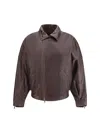 Petar Petrov Off-centre Leather Jacket In Gray