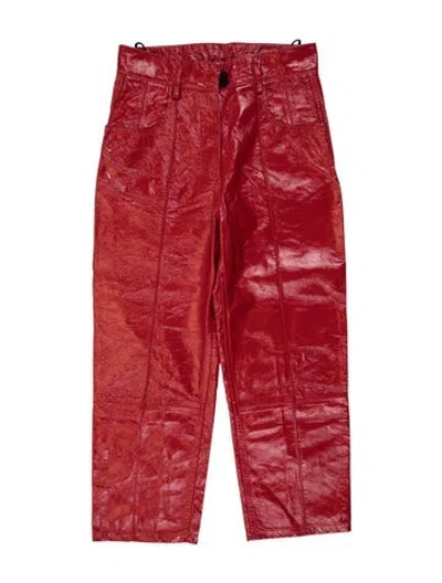 Pre-owned Petar Petrov Kangaroo Straight Leg Pants In Red