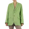 PETAR PETROV PETAR PETROV LADIES GREEN ISSA SINGLE-BREASTED OVERSIZED JACKET