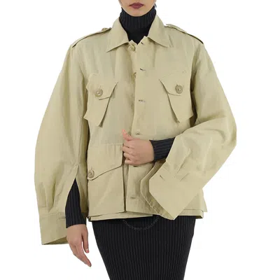 Petar Petrov Ladies Sand Cotton-linen Mue Jacket In Green