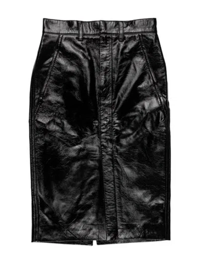 Pre-owned Petar Petrov Lamb Leather Midi Length Skirt W/ Tags In Black