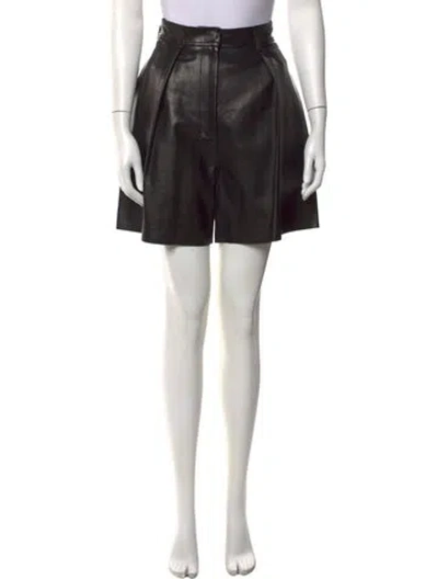Pre-owned Petar Petrov Lamb Leather Mini Shorts W/ Tags In Black