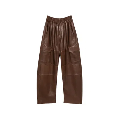 Petar Petrov Lambskin Cargo Trousers In Brown