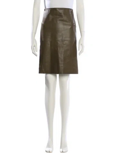 Pre-owned Petar Petrov Leather Knee-length Skirt In Green