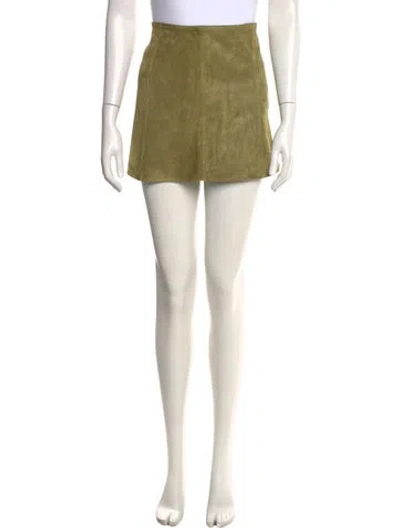 Pre-owned Petar Petrov Leather Mini Skirt W/ Tags In Green