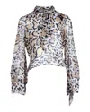 Petar Petrov Leopard-print Top In Multicolor Silk In Multi
