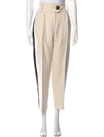 Pre-owned Petar Petrov Linen Straight Leg Pants In Neutral