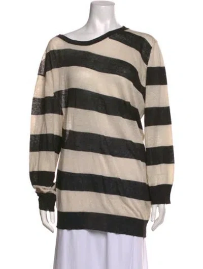 Pre-owned Petar Petrov Linen Striped Sweater In Neutrals