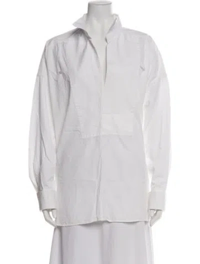 Pre-owned Petar Petrov Long Sleeve Blouse In Blue