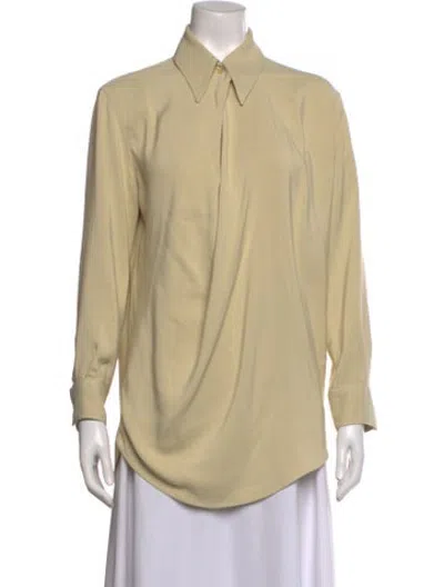 Pre-owned Petar Petrov Long Sleeve Button-up Top In Neutrals