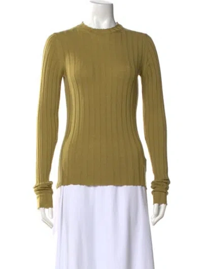 Pre-owned Petar Petrov Merino Wool Crew Neck Top In Green
