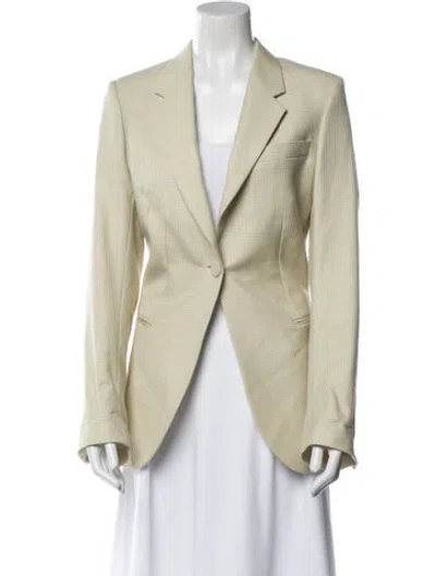 Pre-owned Petar Petrov Merino Wool Plaid Print Blazer In Neutral