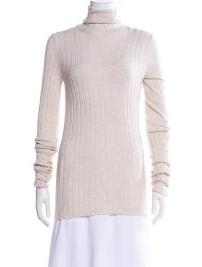 Pre-owned Petar Petrov Merino Wool Turtleneck Sweater In Neutral