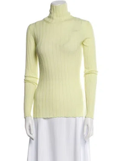 Pre-owned Petar Petrov Merino Wool Turtleneck Top In Yellow