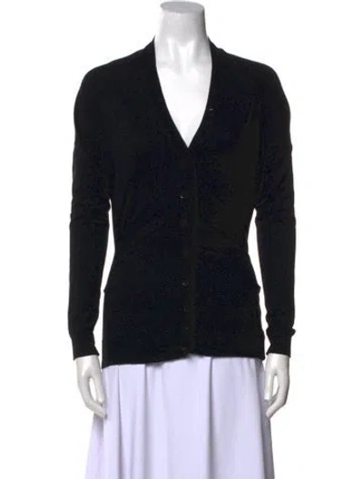 Pre-owned Petar Petrov Merino Wool V-neck Sweater In Black