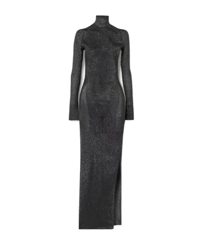 Petar Petrov Treasure Metallic Silk-blend Maxi Dress In Black