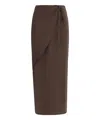 Petar Petrov Sophisticated Silk Midi Skirt With Asymmetric Hem In Brown