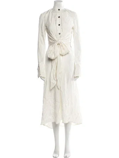 Pre-owned Petar Petrov Mock Neck Long Dress In Neutral