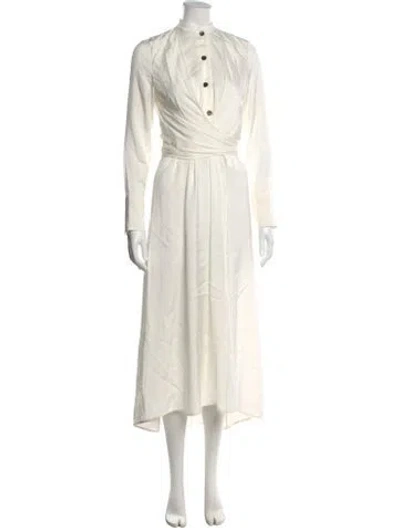 Pre-owned Petar Petrov Mock Neck Long Dress In Neutral