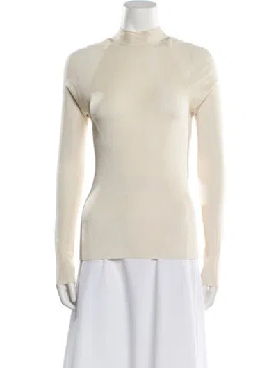 Pre-owned Petar Petrov Mock Neck Long Sleeve Sweatshirt In White