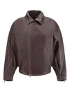 Petar Petrov Off-centre Leather Jacket In Brown