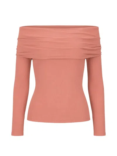 Petar Petrov Off-shoulder Silk Top In Pink