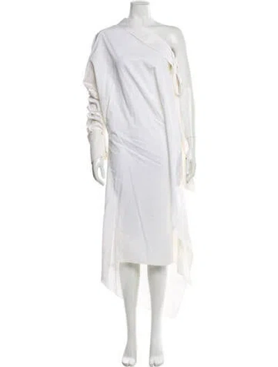 Pre-owned Petar Petrov One-shoulder Long Dress In Neutral