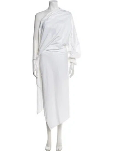Pre-owned Petar Petrov One-shoulder Midi Length Dress W/ Tags In Neutral