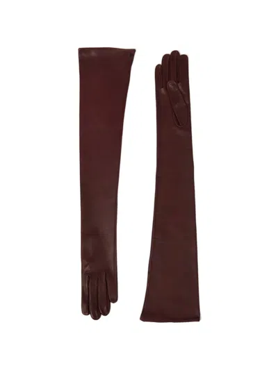 Petar Petrov Opera Leather Gloves In Brown