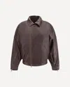 Petar Petrov Off-centre Leather Jacket In Brown