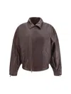 Petar Petrov Off-centre Leather Jacket In Gold