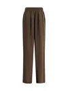 Petar Petrov Silk Wide Leg Pants In Brown