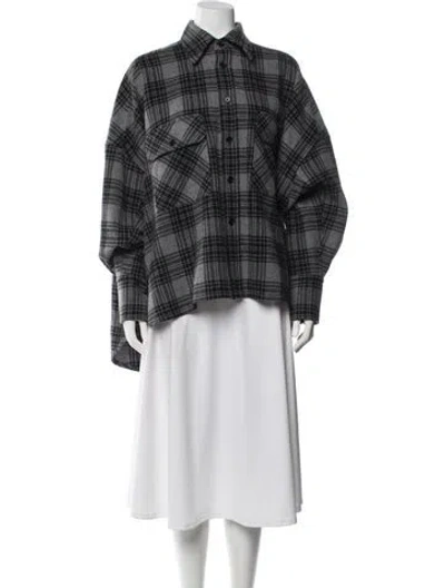 Pre-owned Petar Petrov Plaid Print Jacket In Gray