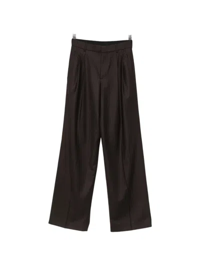 Petar Petrov Pleated Wide-leg Trousers In Brown
