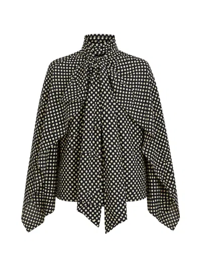 Petar Petrov Polka-dot Tie-neck Blouse In Multi