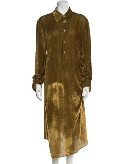 Pre-owned Petar Petrov Printed Long Dress In Green