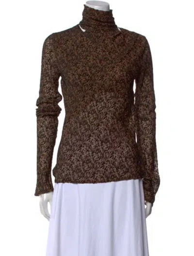 Pre-owned Petar Petrov Printed Turtleneck Top W/ Tags