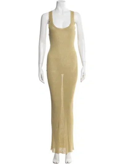 Pre-owned Petar Petrov Scoop Neck Long Dress In Green