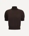 Petar Petrov Short-sleeve Turtleneck Top In Brown